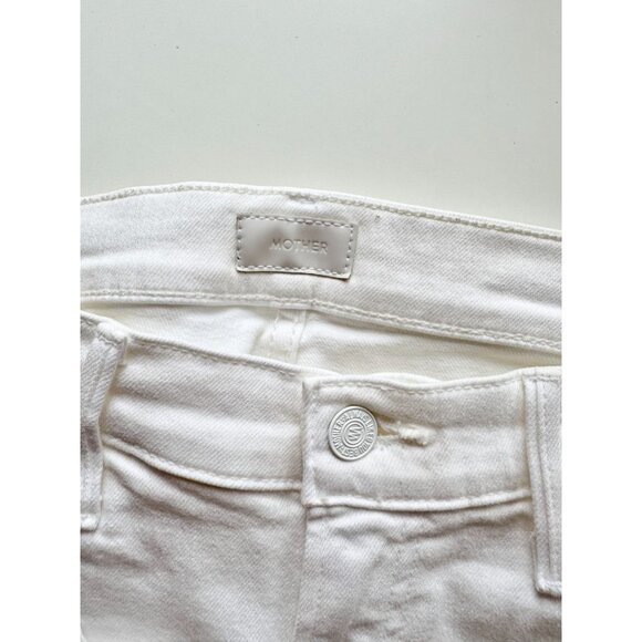 MOTHER The Hustler Ankle Fray Fairest of Them All White Flare Jeans, Size 30 - Picture 13 of 16
